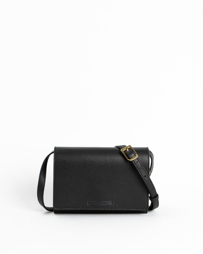 Isidora Mini Black Martellato: Leather Mini Bag Made in Italy – Euterpe ...